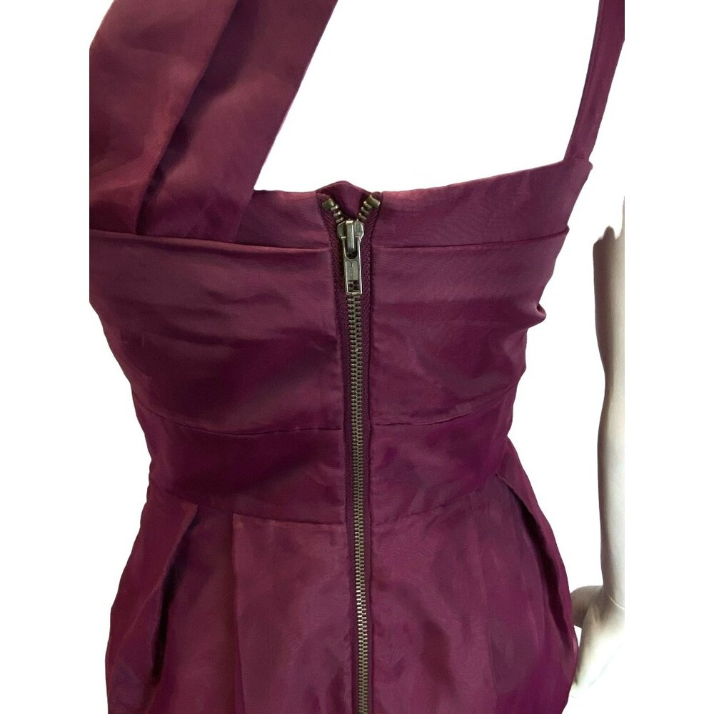 BCBGeneration Gown Dress Size 4 Purple Plum Magenta Taffeta Formal BCBG - Picture 6 of 10